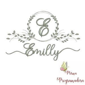 Matriz de Bordado Moldura Folha Emilly