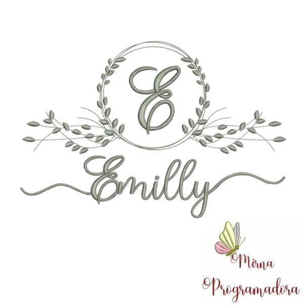 Matriz de Bordado Moldura Folha Emilly