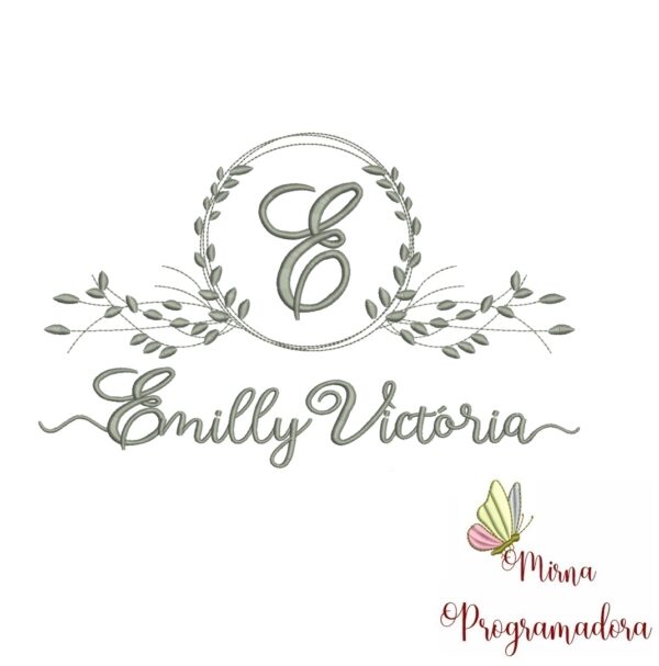 Matriz de Bordado Moldura Folha Emilly Victória