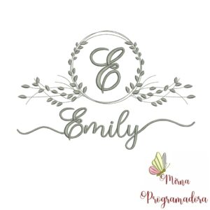Matriz de Bordado Moldura Folha Emily