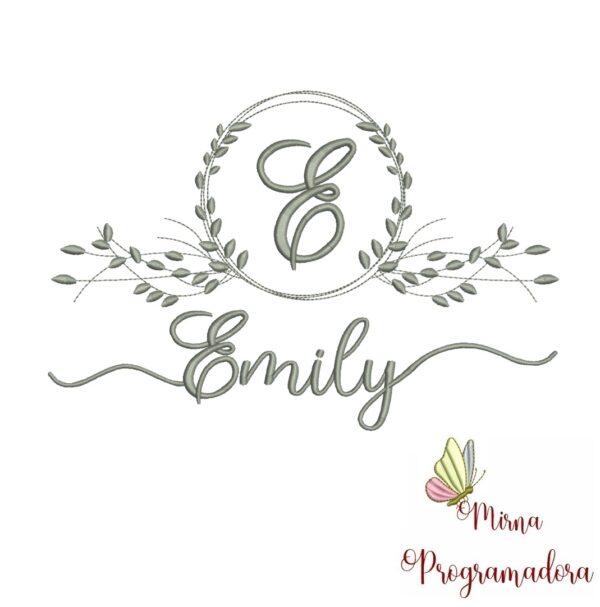 Matriz de Bordado Moldura Folha Emily