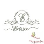Matriz de Bordado Moldura Folha Enrico