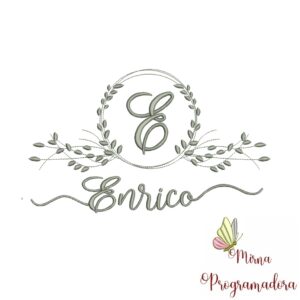 Matriz de Bordado Moldura Folha Enrico