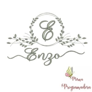 Matriz de Bordado Moldura Folha Enzo
