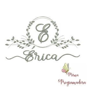 Matriz de Bordado Moldura Folha Érica