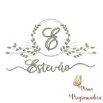 Matriz de Bordado Moldura Folha Estevão