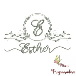 Matriz de Bordado Moldura Folha Esther