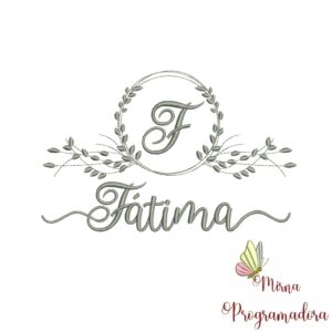 Matriz de Bordado Moldura Folha Fátima