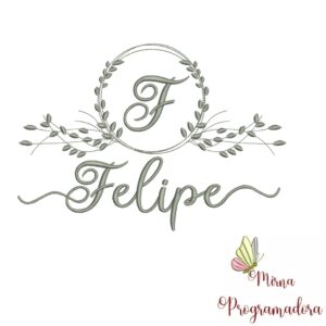 Matriz de Bordado Moldura Folha Felipe
