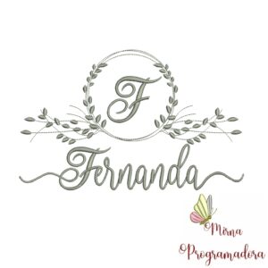 Matriz de Bordado Moldura Folha Fernanda