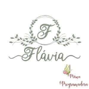Matriz de Bordado Moldura Folha Flávia
