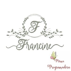 Matriz de Bordado Moldura Folha Francine