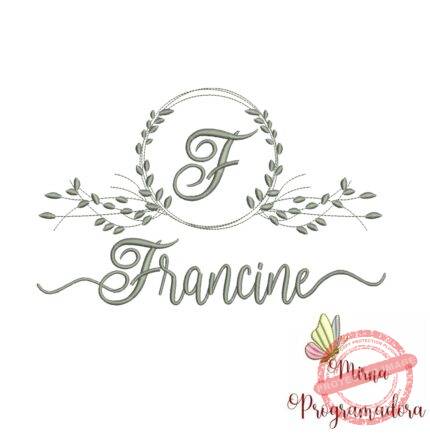 Matriz de Bordado Moldura Folha Francine