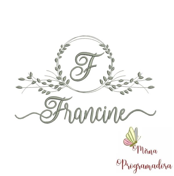 Matriz de Bordado Moldura Folha Francine