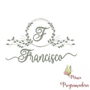 Matriz de Bordado Moldura Folha Francisco