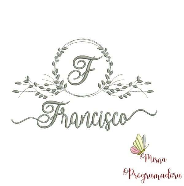 Matriz de Bordado Moldura Folha Francisco