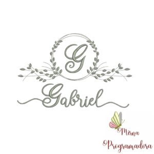 Matriz de Bordado Moldura Folha Gabriel
