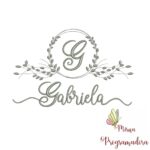 Matriz de Bordado Moldura Folha Gabriela