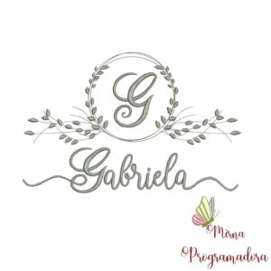 Matriz de Bordado Moldura Folha Gabriela