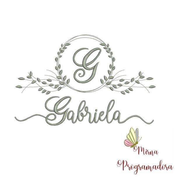 Matriz de Bordado Moldura Folha Gabriela