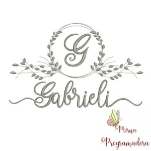 Matriz de Bordado Moldura Folha Gabrieli