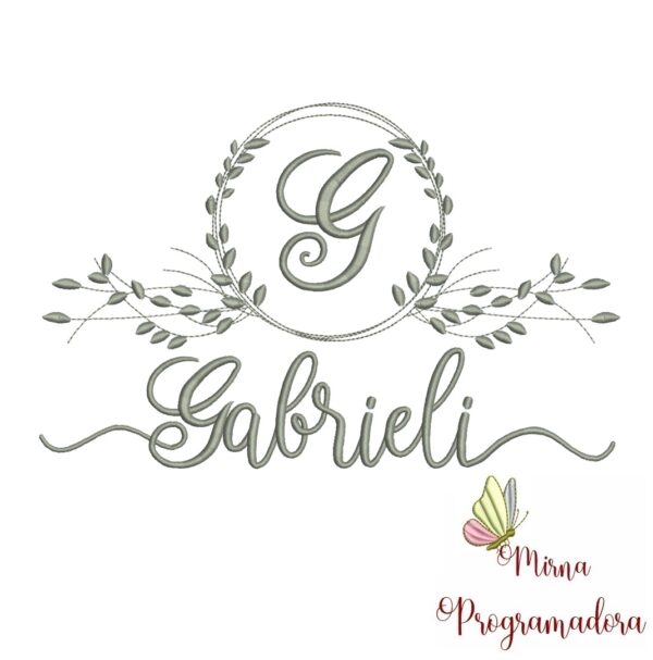 Matriz de Bordado Moldura Folha Gabrieli