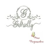 Matriz de Bordado Moldura Folha Gabrielly