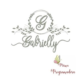 Matriz de Bordado Moldura Folha Gabrielly