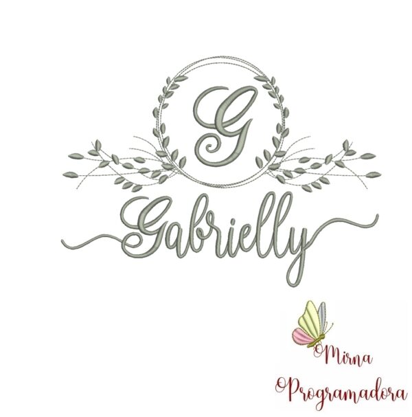 Matriz de Bordado Moldura Folha Gabrielly