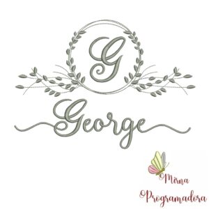 Matriz de Bordado Moldura Folha George