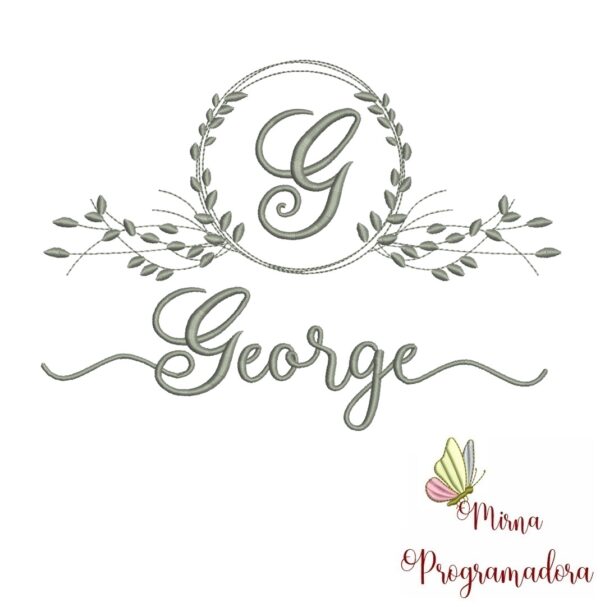 Matriz de Bordado Moldura Folha George