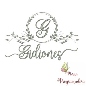 Matriz de Bordado Moldura Folha Gidiones
