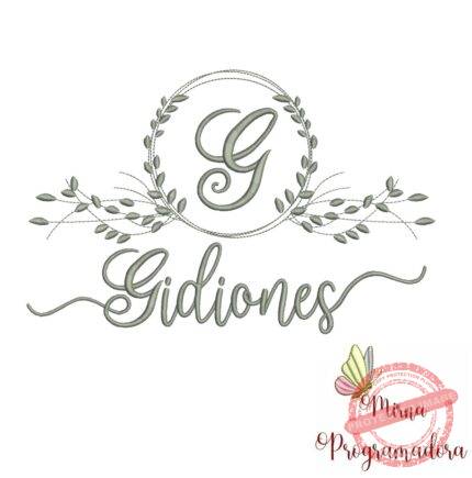 Matriz de Bordado Moldura Folha Gidiones