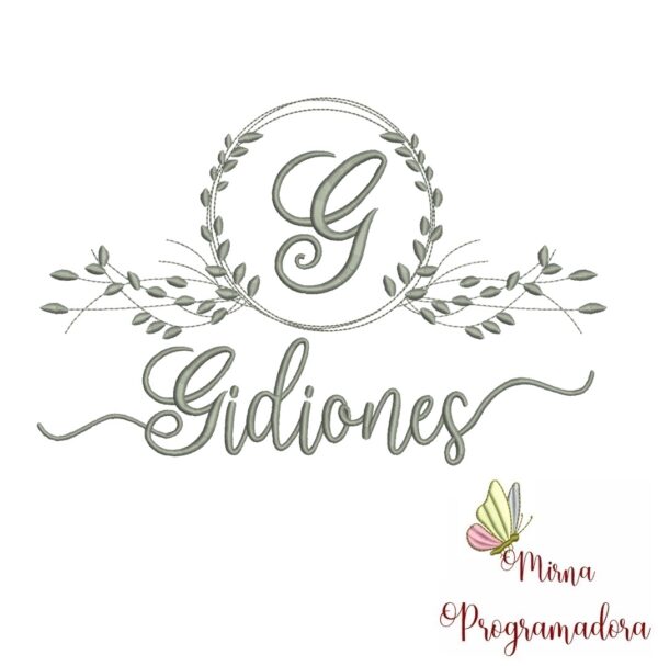 Matriz de Bordado Moldura Folha Gidiones