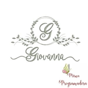 Matriz de Bordado Moldura Folha Giovanna