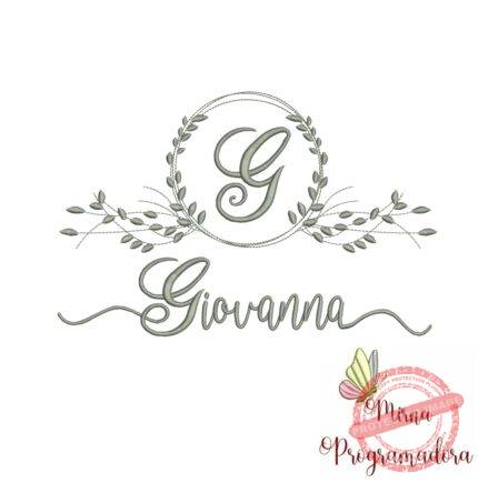 Matriz de Bordado Moldura Folha Giovanna
