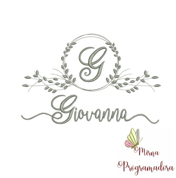 Matriz de Bordado Moldura Folha Giovanna