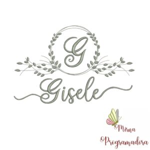 Matriz de Bordado Moldura Folha Gisele