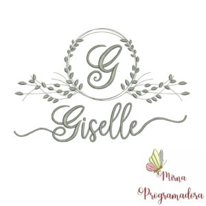Matriz de Bordado Moldura Folha Giselle