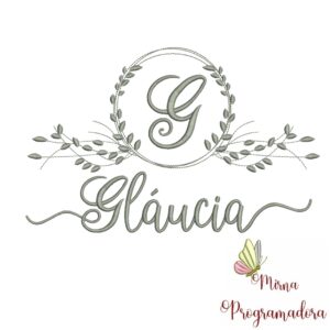 Matriz de Bordado Moldura Folha Gláucia
