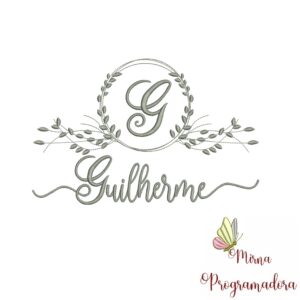 Matriz de Bordado Moldura Folha Guilherme