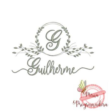 Matriz de Bordado Moldura Folha Guilherme