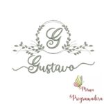 Matriz de Bordado Moldura Folha Gustavo