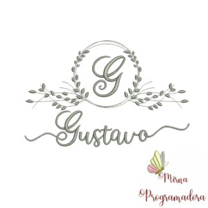Matriz de Bordado Moldura Folha Gustavo