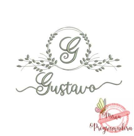 Matriz de Bordado Moldura Folha Gustavo