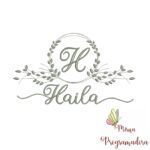 Matriz de Bordado Moldura Folha Haila