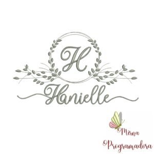 Matriz de Bordado Moldura Folha Hanielle