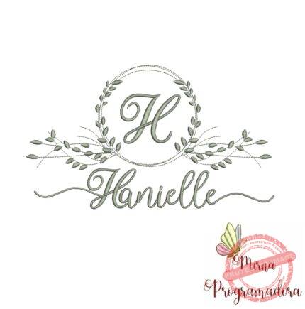 Matriz de Bordado Moldura Folha Hanielle