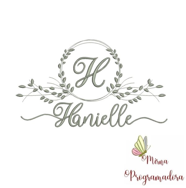 Matriz de Bordado Moldura Folha Hanielle