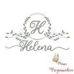 Matriz de Bordado Moldura Folha Helena